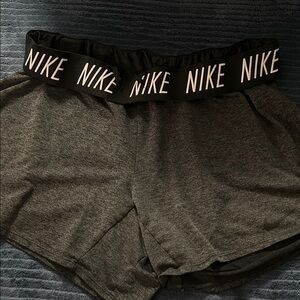 Nike Women's Black and Grey Athletic Shorts